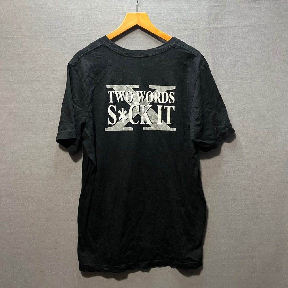 WWE Authentic D-Generation X DX Two Words Suck It Black Graphic T-Shirt Mens L